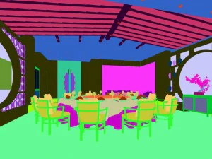 private dining room space 30 3D Model