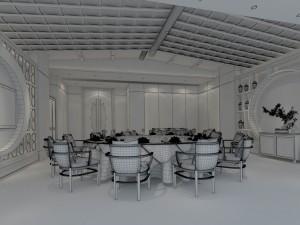 private dining room space 30 3D Model
