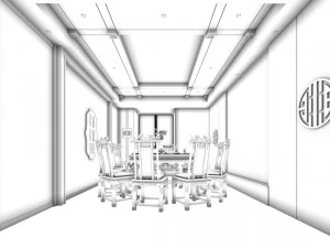 private dining room space 31 3D Model