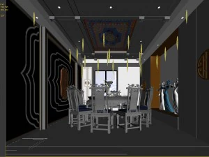private dining room space 31 3D Model