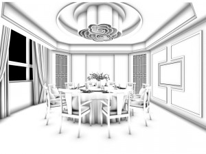 private dining room space 32 Model 3D