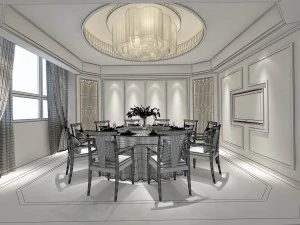 private dining room space 32 3D Model