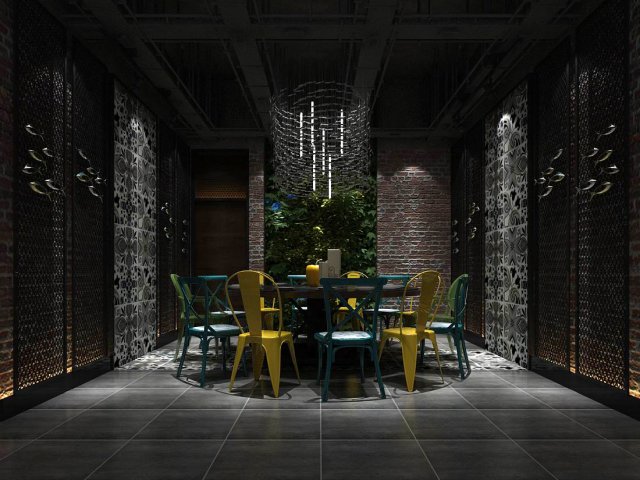 private dining room space 33 3Dモデル .c4d .max .obj .3ds .fbx .stl .blend 