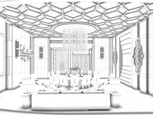 private dining room space 34 3D Model