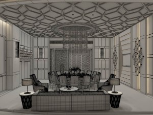 private dining room space 34 Modelo 3D