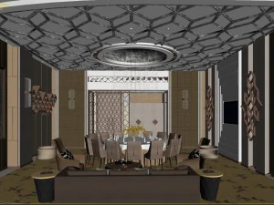 private dining room space 34 3D Model