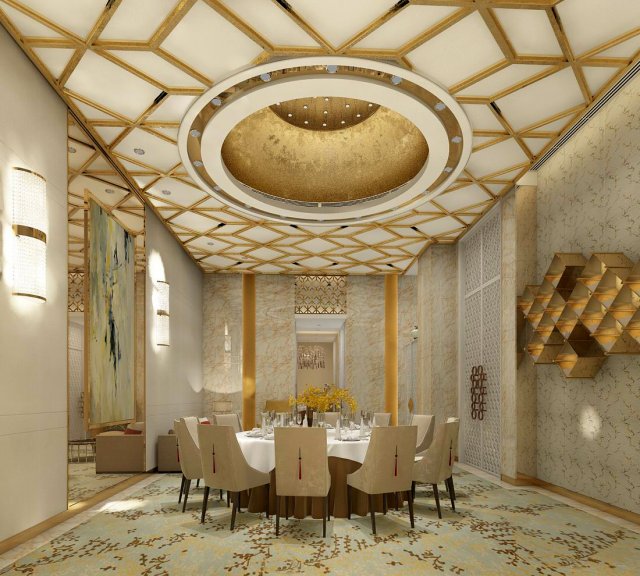 private dining room space 35 3D Model .c4d .max .obj .3ds .fbx .stl .blend 