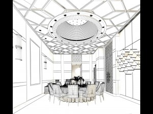 private dining room space 35 3D Model