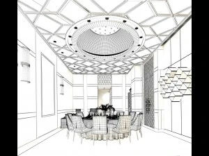 private dining room space 35 3D Model