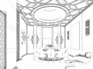 private dining room space 36 3D Model