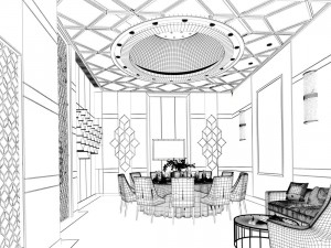private dining room space 36 Modelo 3D