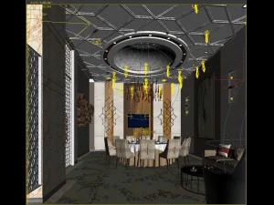 private dining room space 36 3D Model