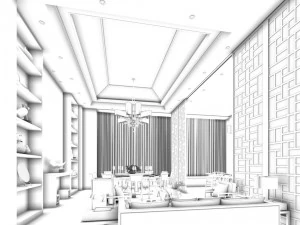 sala de jantar privada 37 Modelo 3D