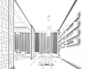 private dining room space 37 Modello 3D