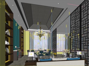 private dining room space 37 Modello 3D
