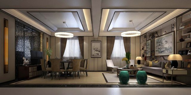 private dining room space 38 Modello 3D .c4d .max .obj .3ds .fbx .stl .blend 