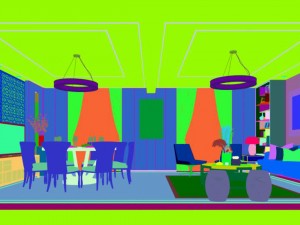 private dining room space 38 Modello 3D