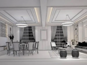 private dining room space 38 3D Model