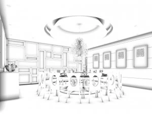 private dining room space 40 3D Model