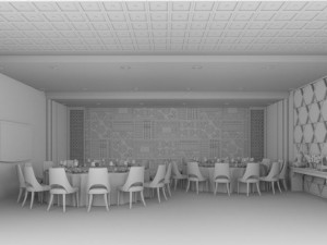private dining room space 41 Modello 3D