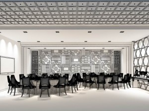 private dining room space 41 Modello 3D
