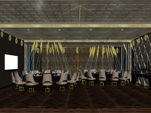 private dining room space 41 Modello 3D