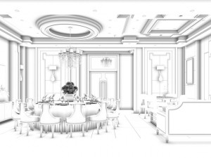 private dining room space 42 3D Model