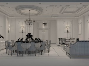 private dining room space 42 3D Model
