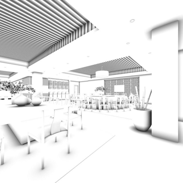 private dining room space 43 3D 模型 .c4d .max .obj .3ds .fbx .stl .blend