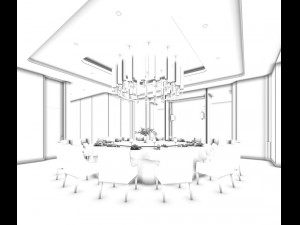 private dining room space 44 Model 3D