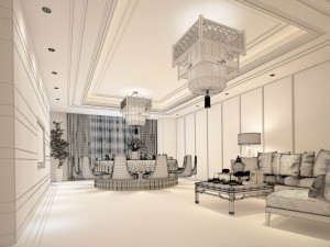 private dining room space 45 3D मॉडल