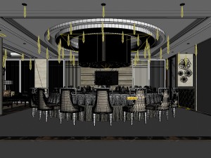 private dining room space 46 3D Model