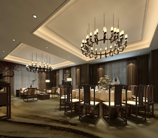 private dining room space 47 Modelo 3D .c4d .max .obj .3ds .fbx .stl .blend 