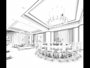 private dining room space 47 Modelo 3D