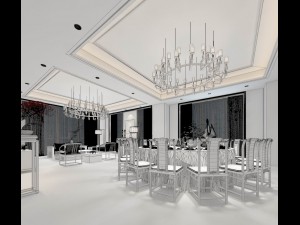 private dining room space 47 Modelo 3D
