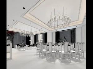 private dining room space 47 3D Model