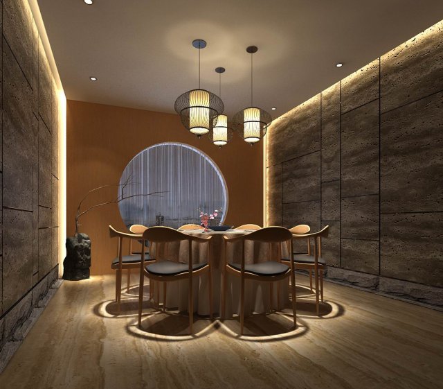 private dining room space 48 Modèle 3D .c4d .max .obj .3ds .fbx .stl .blend 
