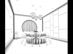private dining room space 48 Modèle 3D