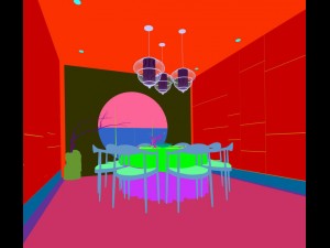private dining room space 48 Modèle 3D
