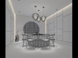 private dining room space 48 Modèle 3D
