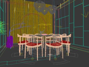private dining room space 48 Modèle 3D