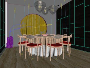 private dining room space 48 3D Model