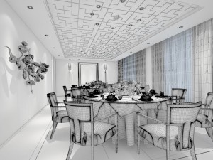 private dining room space 49 Model 3D