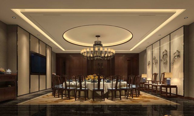 private dining room space 50 3D मॉडल .c4d .max .obj .3ds .fbx .stl .blend 