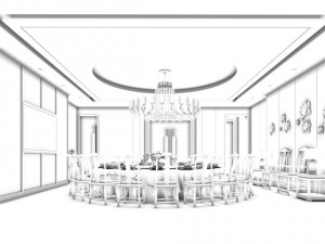 private dining room space 50 3D मॉडल