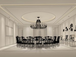 private dining room space 50 3D मॉडल