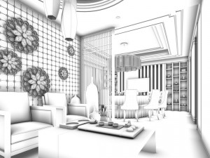 private dining room space 51 3D मॉडल