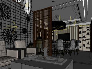 private dining room space 51 3D मॉडल