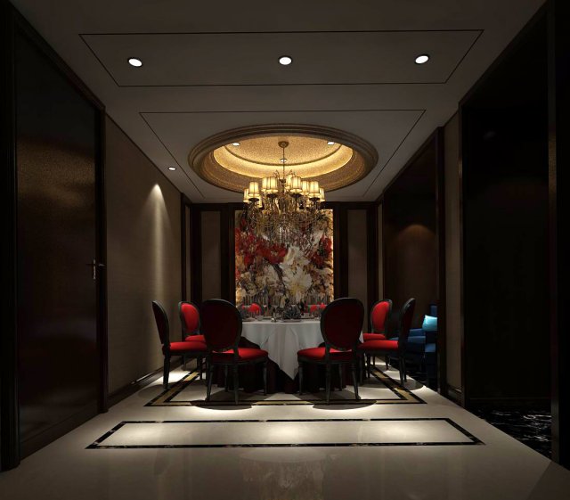 private dining room space 52 Model 3D .c4d .max .obj .3ds .fbx .stl .blend 