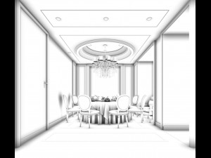 private dining room space 52 Model 3D
